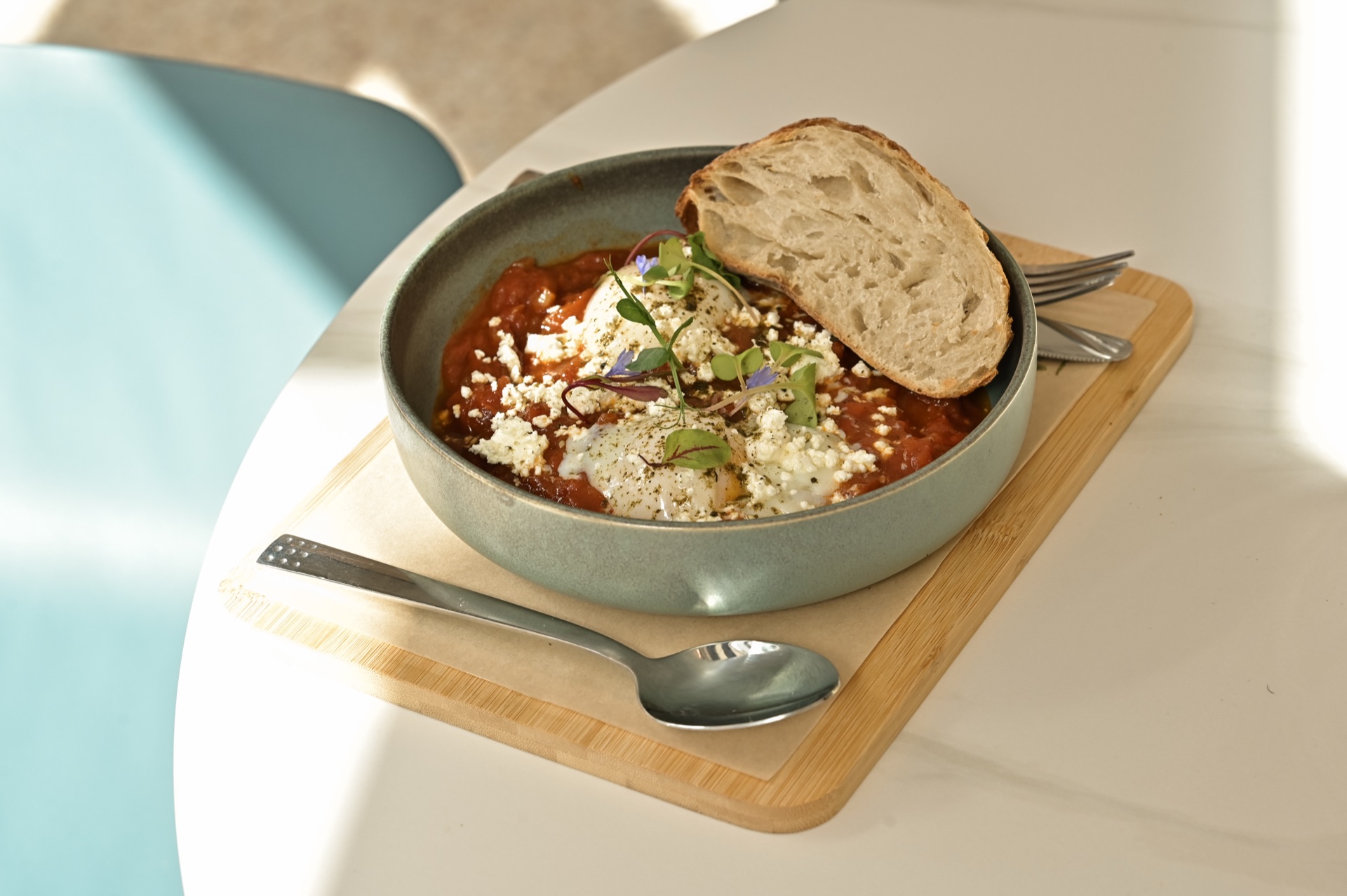 Shakshuka with sourdough bread